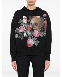McQueen - Patchwork Skull And Roses Hoodie - Lyst