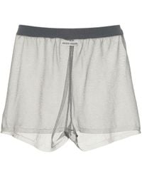 Miu Miu - Shorts translúcidos con parche del logo - Lyst