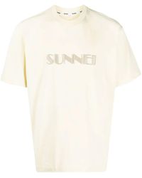 Sunnei - Embroidered-Logo Cotton T-Shirt - Lyst