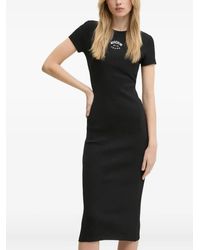 Moschino - Logo-Detail Ribbed Dress - Lyst