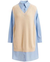 Essentiel Antwerp - Striped-Pattern Shirt Midi Dress - Lyst