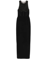 Elisabetta Franchi - Crystal-Embellished Open-Back Maxi Dress - Lyst