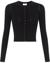 Elisabetta Franchi - Knit Openwork Cardigan - Lyst