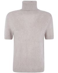 Seventy - Short-Sleeve Roll-Neck Sweater - Lyst