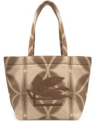 Etro - Bolso shopper con logo bordado - Lyst
