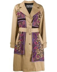 Versace - Paisley Leopard Accent Trench Coat - Lyst