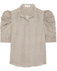 FRAME - Top Met Pied-De-Poule Print - Lyst