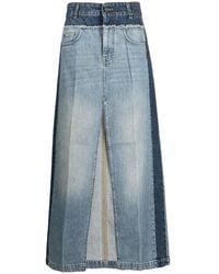Stella McCartney - Panelled Denim Maxi Skirt - Lyst