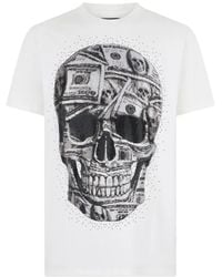 Philipp Plein - Jersey Round-Neck T-Shirt Ss Skull Dollar Stones - Lyst