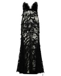 Roberto Cavalli - Lace-Trim Velvet-Panel Maxi Dress - Lyst