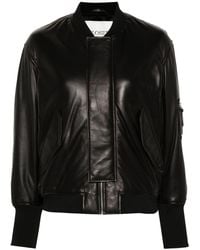 Closed - Padded Leather Bomber Jacket - Lyst