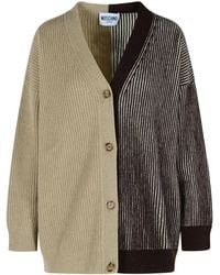 Moschino - Two-Tone Ribbed Cardigan - Lyst
