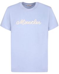 Moncler - Logo-Embroidered T-Shirt - Lyst