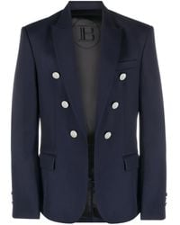 Balmain - Embossed-Button Double-Breasted Blazer - Lyst