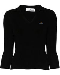 Vivienne Westwood - Orb-Embroidered Polo Jumper - Lyst