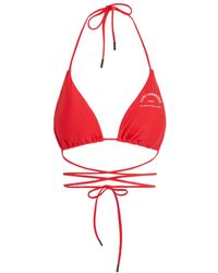 KARL LAGERFELD - Logo-Print Triangle Bikini Top - Lyst