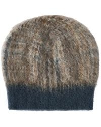 Brunello Cucinelli - Mohair And Would Prince Of Wales Double-Knit Beanie Hat - Lyst