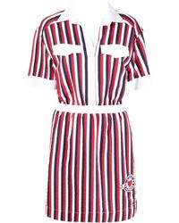 Love Moschino - Striped Elasticated Waist Shirt Dress - Lyst