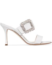 Manolo Blahnik - 'Gable Jewel' Pantoletten, 90Mm - Lyst
