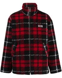Gcds - Tartan-Check Zip-Up Bomber Jacket - Lyst