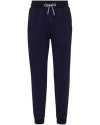 Brunello Cucinelli - Tapered Cotton Track Pants - Lyst