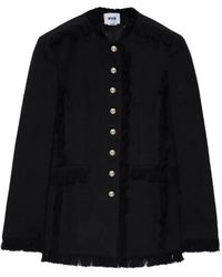 MSGM - Geknöpfte Jacke Mit Fransen - Lyst