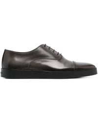 Santoni - Polished Leather Oxford Shoes - Lyst