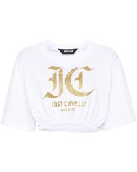 Just Cavalli - Katoenen T-shirt Met Logoprint - Lyst