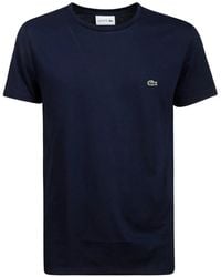 Lacoste - T-Shirt Mit Logo-Stickerei - Lyst