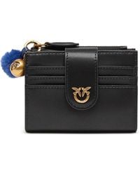 PINKO - Multi-Purpose Leather Wallet With Pompom - Lyst