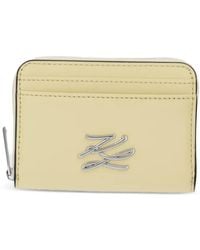 KARL LAGERFELD - Small K/Autograph Logo-Plaque Cardholder Wallet - Lyst