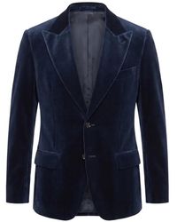 Lardini - Blazer En Velours À Revers Crantés - Lyst