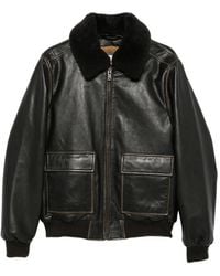 Amaranto - Shearling-Collar Leather Jacket - Lyst