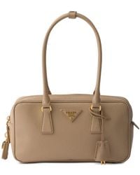 Prada - Small Saffiano Leather Top-Handle Bag - Lyst
