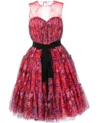 Philosophy Di Lorenzo Serafini - Ausgestelltes Midikleid Mit Blumen-Print - Lyst