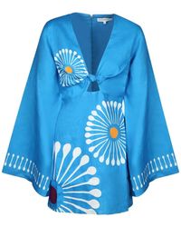 Cala De La Cruz - Floral-Print Knot-Detail Dress - Lyst