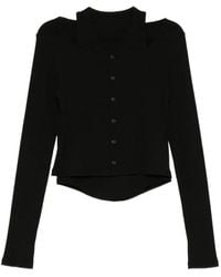 Limi Feu - Cardigan Côtelé À Design Superposé - Lyst