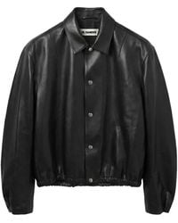 Jil Sander - Elasticated-Hem Leather Jacket - Lyst