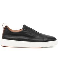 Santoni - Tumbled Leather Sneakers - Lyst