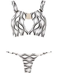 Amir Slama - Wave-print Thong Bikini Set - Lyst