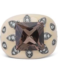 Andreoli - Bague À Diamant Et Topaze Fumée - Lyst