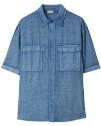 Burberry - ショートスリーブ リネンシャツ - Lyst