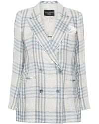 Emporio Armani - チェック ダブルジャケット - Lyst