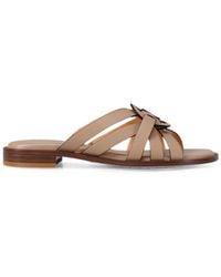 Michael Kors - Erika Logo-Plaque Sandals - Lyst