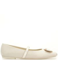 Ferragamo - Zina Leather Ballet Flats - Lyst
