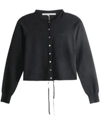 Alexander Wang - Logo-Embroidered Drawstring Cardigan - Lyst