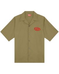 DIESEL - S-mac-c Embroidered-logo Organic-cotton Shirt - Lyst