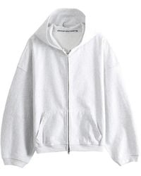 Alexander Wang - Crystal Embellished Oversized Zip-Up Hoodie - Lyst