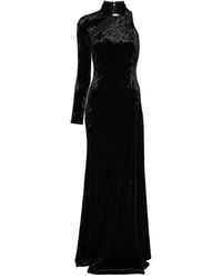 Versace Jeans Couture - One-Sleeve Velvet Maxi Dress - Lyst
