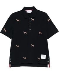 Thom Browne - Pique Horse-Embroidery Polo Shirt - Lyst